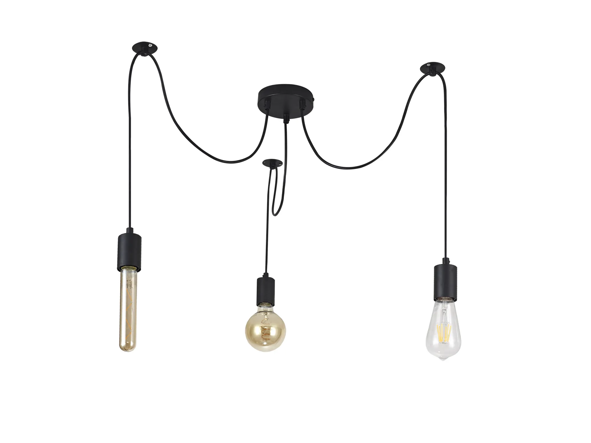Dreifa 2m Spider/Multiple Pendant, 3 x E27, Black D0630  Deco Dreifa Pendant
